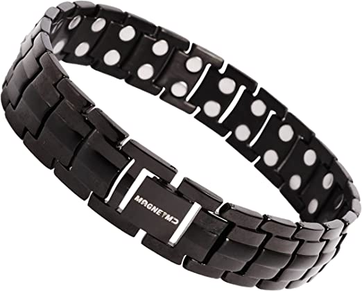 MagnetMD® Doctor-Approved Magnetic Therapy Bracelet For Men Maximum Strength Magnets - Best Magnetic Bracelet For Pain Relief - Adjustable With Free Sizing Tool - Magnet Pain Relief Bracelet