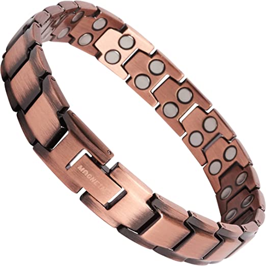 MagnetMD® Doctor-Approved Magnetic Bracelet Pure Copper Bracelet For Men Maximum Strength Magnets - Best Magnetic Bracelet For Pain Arthritis Carpal Tunnel Relief - Adjustable With Free Sizing Tool